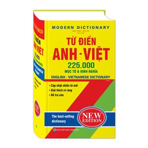 Từ điển Anh Việt 225.000 mục từ và định nghĩa (Bìa Cứng) - tái bản