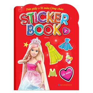Sticker book - Giấy gián & tô màu công chúa 1 - Sắc màu (tặng kèm 4 trang sticker dán hình)