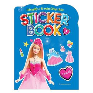 Sticker book - Giấy gián & tô màu công chúa 2 - Lộng lẫy (tặng kèm 4 trang sticker dán hình)