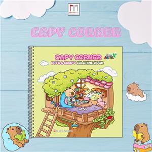 Sách tô màu - CAPY CORNER (cute & comfy coloring book)(bìa nhũ)