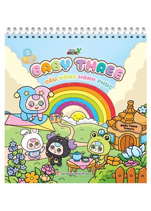 Sách tô màu - BABY THREE - Cầu vồng hạnh phúc(lò xo)